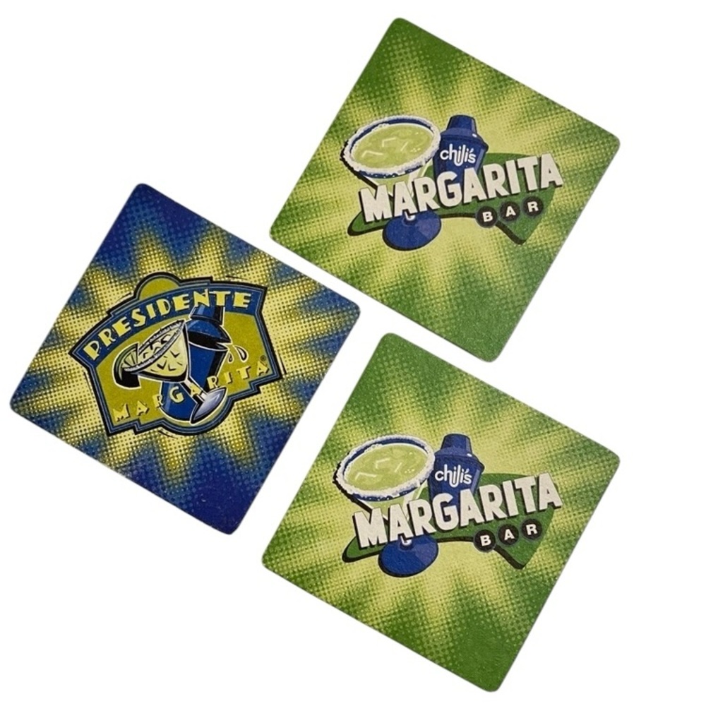 Chili's Presidente Margarita Bar Beverage Coasters 3 Double Sided Advertising